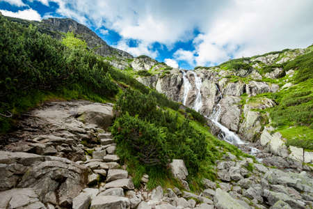 Beautiful panorama in Tatry mountains, Five Lakes Valley, Dolina Pieciu Stawowの写真素材