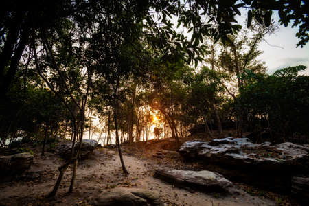 Summer sunrise view on tropical island Koh Rong in  Cambodia. Landscape of south east Asia.の写真素材