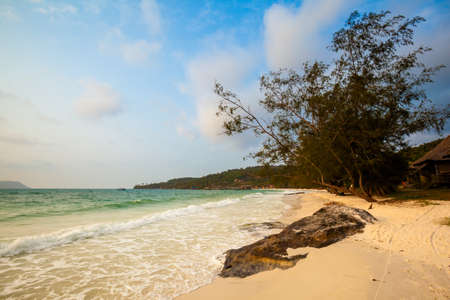 Summer seascape on tropical island Koh Rong in  Cambodia. Landscape of south east Asia.の写真素材
