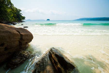 Summer seascape on tropical island Koh Rong in  Cambodia. Landscape of south east Asia.の写真素材