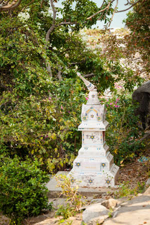 Buddhism altar in Hua Hin in Thailand. Religion symbol of south east Asia.の写真素材