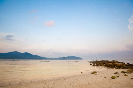 Summer seascape on tropical island Koh Phangan in Thailand. Chalokum beach landscape.の写真素材