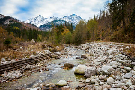 Beautiful slovakian Belianske Tatry mountains. Beautiful sunny panorama - Javorowa dolinaの写真素材