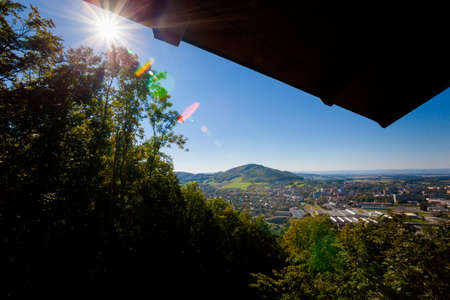 Beautiful Koprivnice panorama from Bezrucova vyhlidka viewpoint. Czech landscapeの写真素材