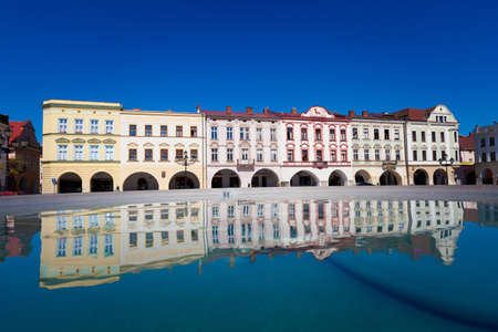 Beautiful peaceful city in Czech republic - colorful Novy Jicinの写真素材