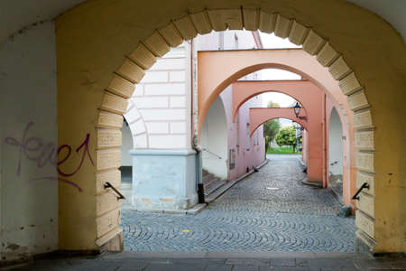 Beautiful peaceful city in Czech republic - colorful Novy Jicinの写真素材