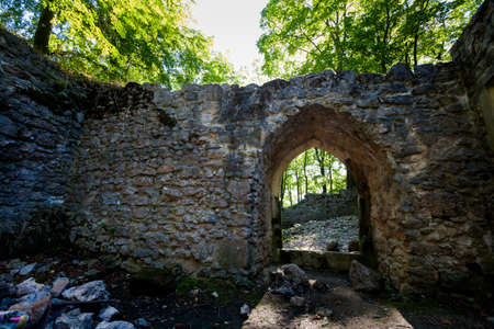 Beautiful old ruins of Sostyn castle, near Koprivnice. Beautiful Czech landscapeの写真素材