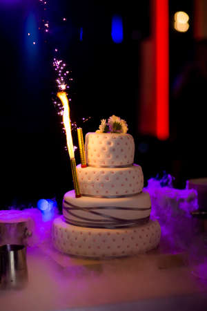 Beautiful wedding cake detail - traditional sweets to Bride and Groom.の写真素材