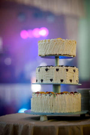 Beautiful wedding cake detail - traditional sweets to Bride and Groom.の写真素材