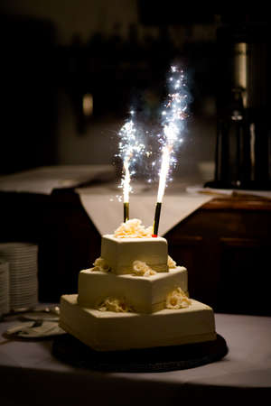 Beautiful wedding cake detail - traditional sweets to Bride and Groom.の写真素材
