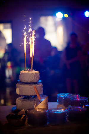Beautiful wedding cake detail - traditional sweets to Bride and Groom.の写真素材