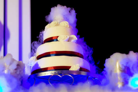 Beautiful wedding cake detail - traditional sweets to Bride and Groom.の写真素材