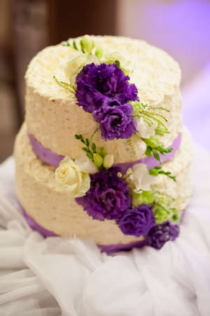 Beautiful wedding cake detail - traditional sweets to Bride and Groom.の写真素材
