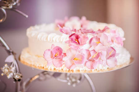 Beautiful wedding cake detail - traditional sweets to Bride and Groom.の写真素材