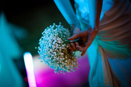 Beautiful flowers of the Bride during wedding - romantic bouquetの写真素材