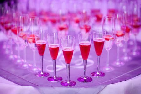 Wedding sparkling wine, champagne detail - traditional toast inviting to Bride and Groom.の写真素材