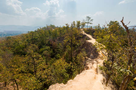 Pai Canyon close to touristic Pai village i in north Thailand. Asian mountain landscape during summer.の写真素材