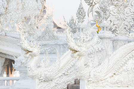 Beautiful buddhist Wat Rong Khun white temple in Chiang Rai in northern Thailandのeditorial素材