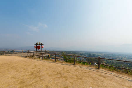 Beautiful landscape from Yun Lai viewpoint taken above  Santichon chinese town close to touristic Pai village in north Thailand. Mountain view in south east Asia.の写真素材