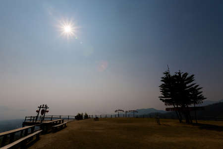 Beautiful landscape from Yun Lai viewpoint taken above  Santichon chinese town close to touristic Pai village in north Thailand. Mountain view in south east Asia.の写真素材
