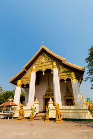 Amazing Wat Pha that Luang temple - the Great Stupa in capital city Vientiane in Laos. History and religius symbols of south east Asia.のeditorial素材