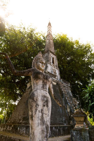 Touristic Xieng Khuan Buddha park in capital city Vientiane in Laos. History and religius symbols of south east Asia.のeditorial素材