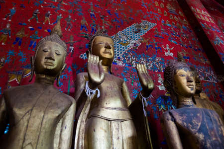 Amazing Wat Xieng Thong temple in touristic Luang Prabang in Laos. History and religius symbols of south east Asia.の写真素材