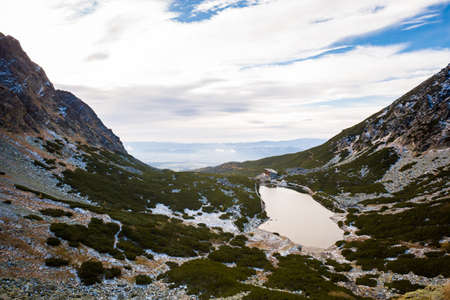 Beautiful Velicka valley - in slovakian High Tatra mountains. Beautiful panorama with autumn and...