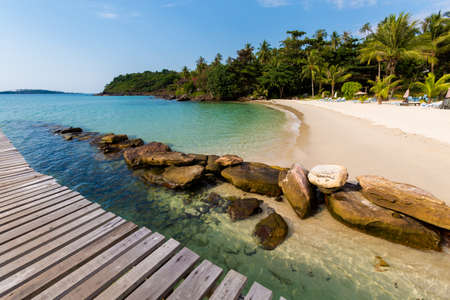 Summer landscape on tropical koh Kood island in Thailand. Landscape with sea taken on Klong Mard.の写真素材