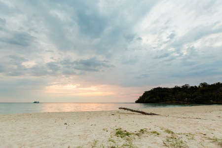Summer landscape on tropical Koh Kood island in Thailand. Colorful sunset panorama taken on Klong Chao.の写真素材