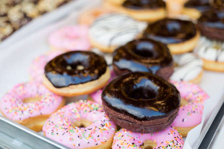 Fresh prepared asian doughnuts. Traditional thai sweets made of fresh ingredients.の写真素材