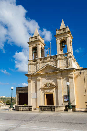 Sandstone cityscape of Gozo island. Historical architecture of Malta.の写真素材