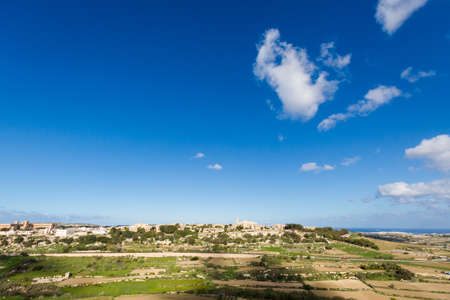 Beautiful sandstone architecture cistyscape of Mdina silent city on Malta island. Beautiful...