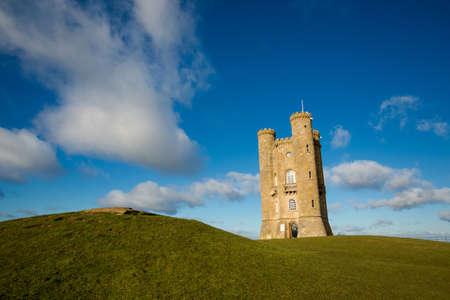 Old brick architecture Broadway tower in west England. Landmarks and beautiful european landscape.の写真素材