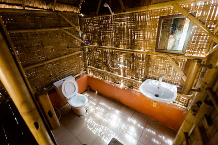 Bungalowon tropical koh Kradan island  in Thailand. Landscape taken on main long sunrise beach.の写真素材