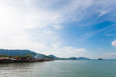 Summer seascape on tropical koh Lanta island in Thailand. Landscape taken in Old Town.の写真素材