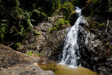 Huai To waterfall in Khao Phanom Bencha Krabi southern Thailand. Landscape in real rainforest taken...
