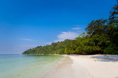 Secret beach on Pangkor island in Malaysia. Beautiful seascape and harbor taken in south east Asia.