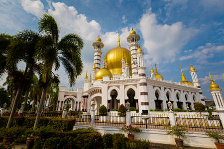 Beautiful architecture of Ubudiah mosque in Kuala Kangsar city in Malaysia. Sacral buildings in south east Asia.の写真素材