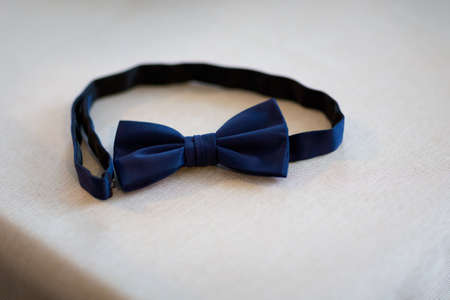 Beautiful bow tie of the Groom before wedding - romantic detailの写真素材