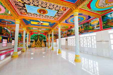 Architecture of beautiful khmer temple Chua Khmer Xuan Phu Binh Minh in Tinh Bien, Mekong Deltaのeditorial素材