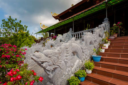 Nguyen Trung Truc monument  in Ganh Dau cape, Phu Quoc island in Vietnam. Colorful details.の写真素材