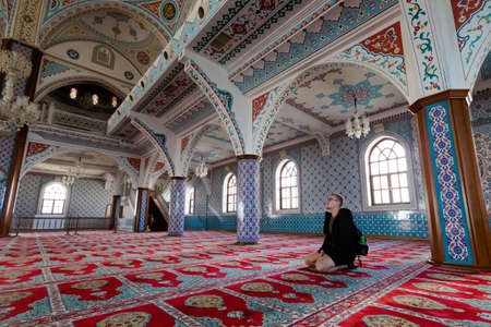 Manavgat, Turkey: 15 April 2019. Beautiful architecture of Mrk. Kulliye Cami in Manavgat city in Turkey, Antalya. Beautiful sacral building.のeditorial素材