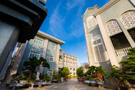 Beautiful architecture of catholic church Cathedral of the Diocese in Ba Ria, Vietnam. Landmark with...