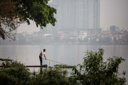 Hanoi, Vietnam - March 2020 :Beautiful landmark of Vietnam capital city, Hanoi.のeditorial素材