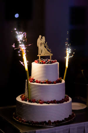 Beautiful wedding cake detail - traditional sweets to Bride and Groom.