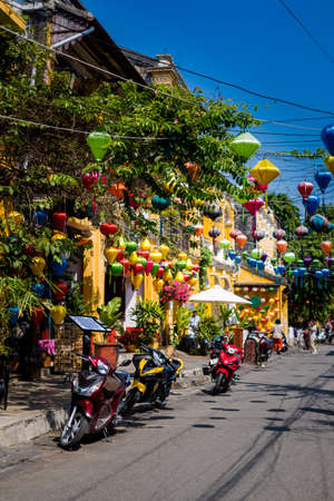 Hoi An, Vietnam - February 2020: Beautiful landmark of Vietnam world heritage city Hoianのeditorial素材