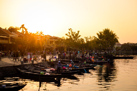 Hoi An, Vietnam - February 2020: Beautiful landmark of Vietnam world heritage city Hoianのeditorial素材