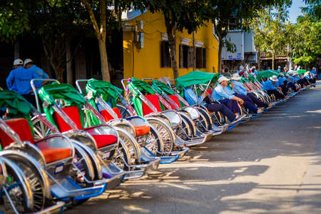 Hoi An, Vietnam - February 2020: Beautiful landmark of Vietnam world heritage city Hoian
