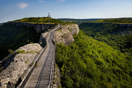 Summer beautiful photo of Ovech Fortress in Provadia, Bulgaria, Varna province. Landscape with blue skyのeditorial素材